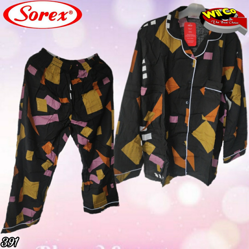 K391 - SETELAN BAJU TIDUR SOREX PREMIUM FREE SIZE LENGAN PANJANG