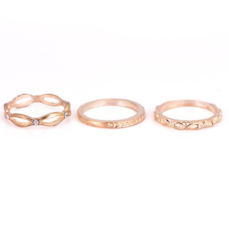 12pcs / Set Cincin Buku Jari Aneka Bentuk Warna Gold Gaya Vintage Punk Untuk Wanita