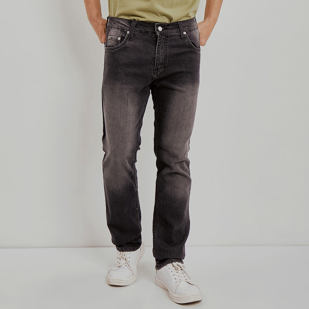 Pluviophile - Celana panjang denim slimfit - Black scrub