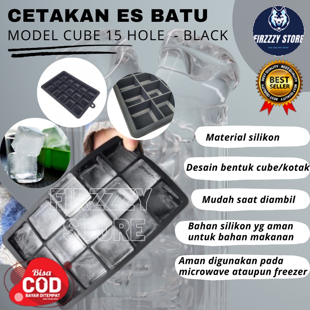 Cetakan Es Batu Model Cube 15 Hole - Black