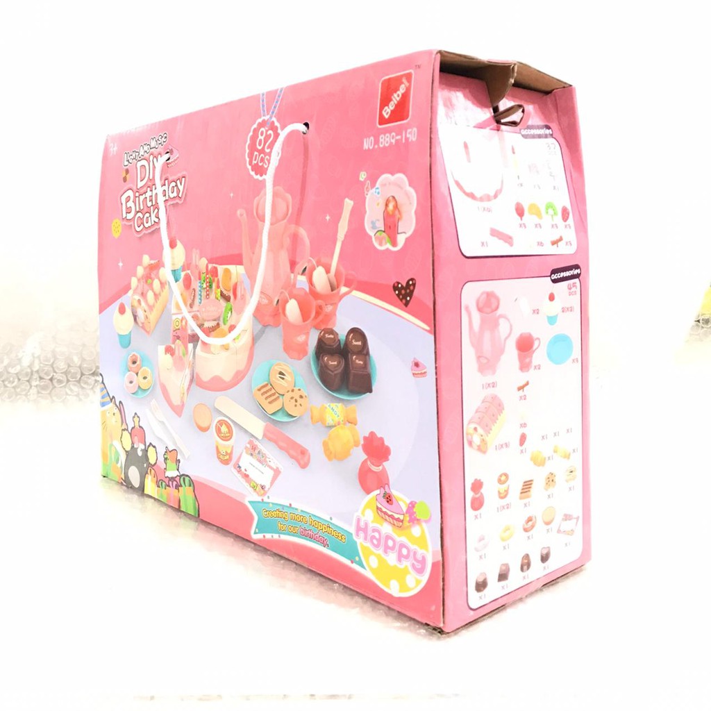 Mainan Kue Ulang Tahun DIY Cake Besar 82pcs