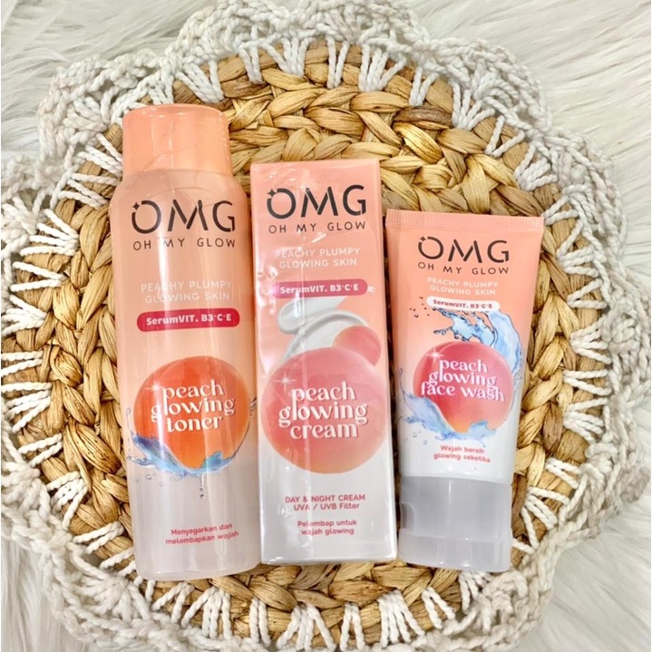 OMG Peach Glowing Cream 25g | Face Wash 50g | Toner 100ml