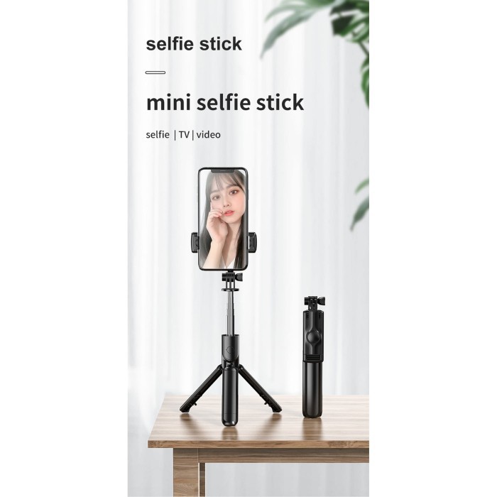 S03 3IN1 Tongsis Bluetooth + Tripod Selfie stick support ios android