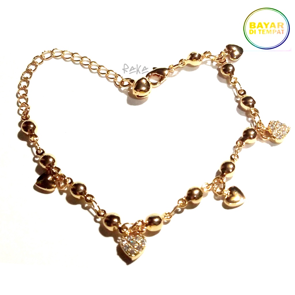 Raka Acc - Jewelry Gelang Tangan Xuping LOVE Kecil Perhiasan Wanita Menawan Lapis Emas 18k 133