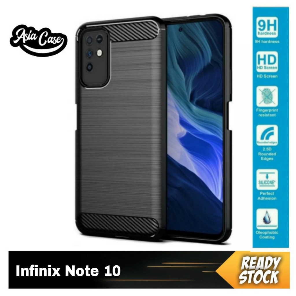 Case Infinix Note 10 / Infinix Note 10 Pro / Infinix Note 10 Pro Nfc Casing Ipaky Carbon FIber Soft Series