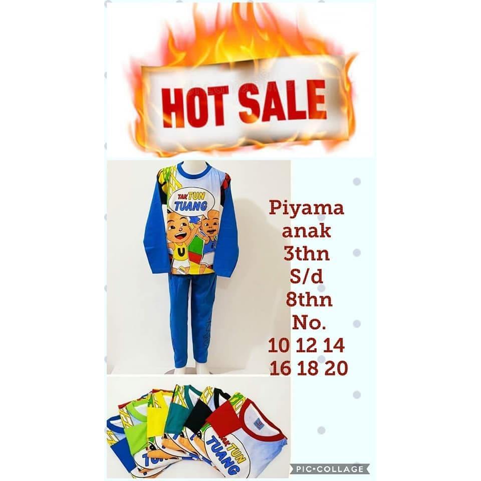 PROMO MURAH Piyama Upin-ipin - Baju Tidur Upin-ipin - Piyama Anak Cowok .