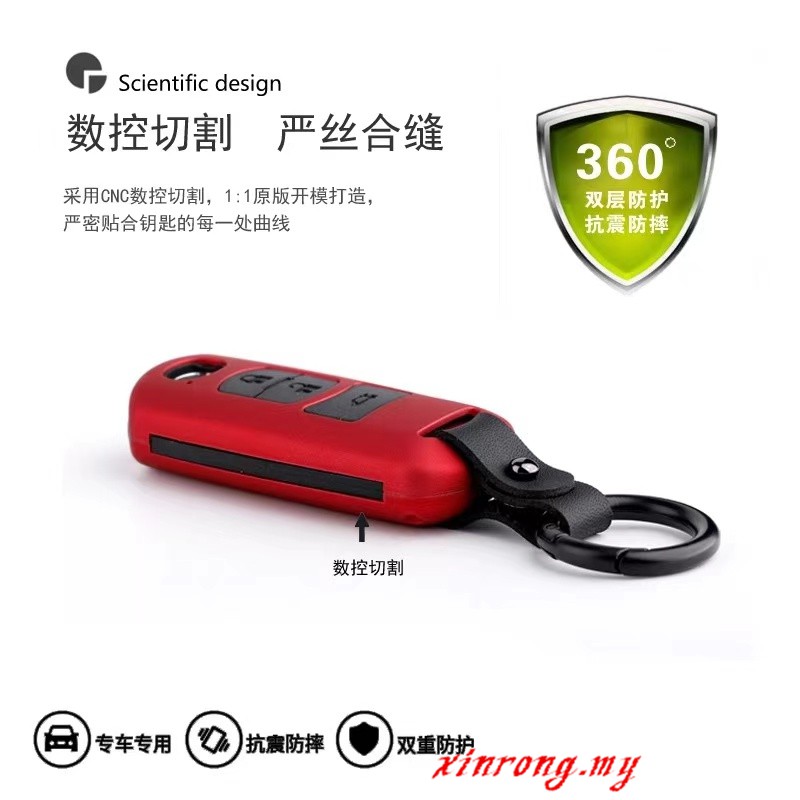 MAZDA Casing Hard Case Carbon Fiber 2 / 3 / 6 / Cx3 / Cx5 / Cx8 / Cx9 3 Tombol Tanpa Kunci