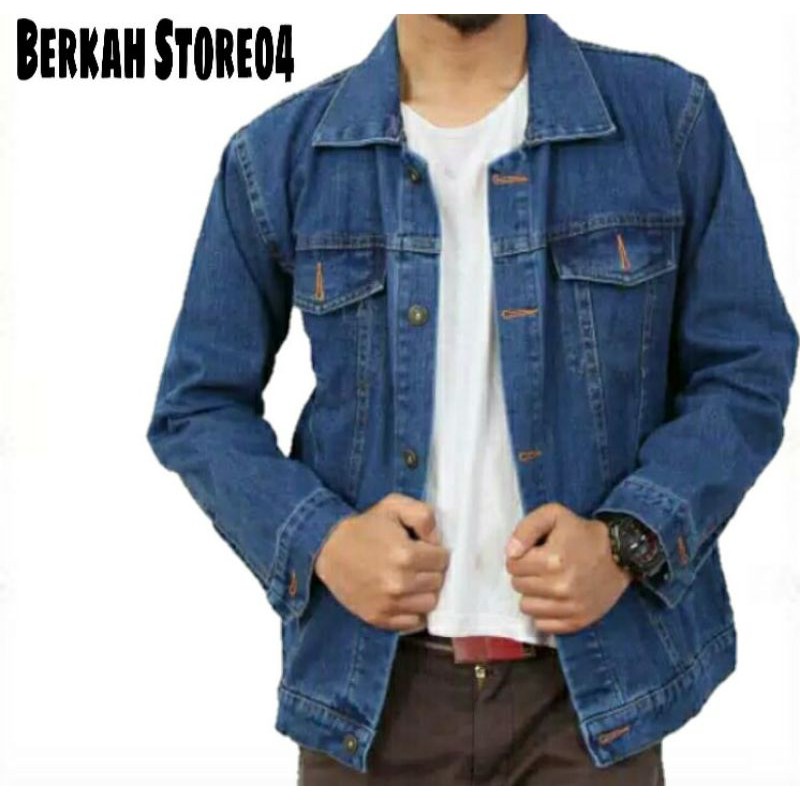 Jaket levis jaket jeans jaket denim jaket pria warna biowash biru tua