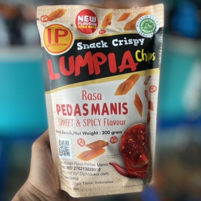 

IP Lumpia chips Snack Crispy 200gr / Rasa pedas manis SUMPIA