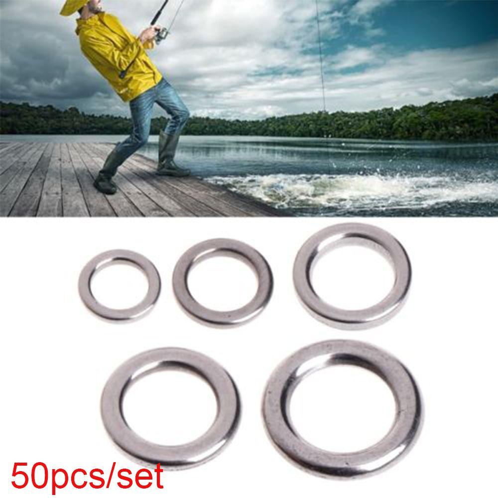 TOP 50pcs Konektor Ikan Double Solid Line Tackle Swivel Snap