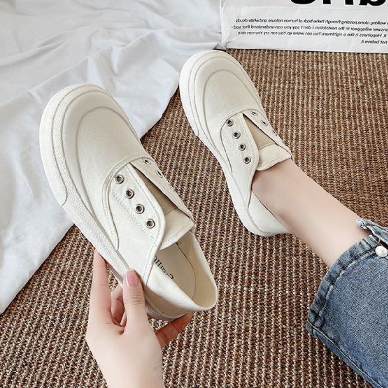 8092 Sepatu Canvas Wanita Putih Fashion Korea Sneakers Import Cewek Kanvas