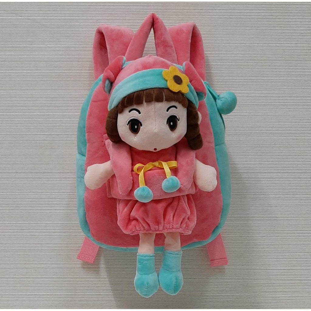 Tas Ransel Pretty Girl(boneka bisa dilepas)Tas Anak Paud/Tas Anak Perempuan/Kado Tas Anak/Tas Karakter