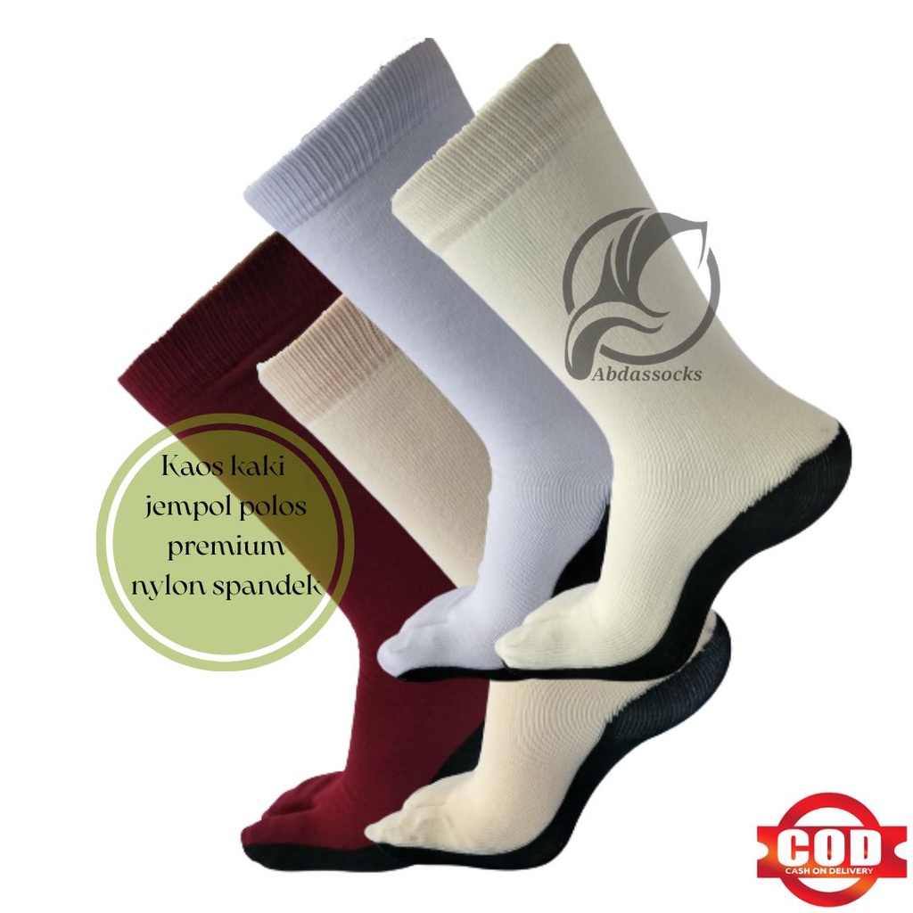 Kaos Kaki Jempol Muslimah / Kaus Kaki Jempol Telapak Hitam Wanita Dewasa