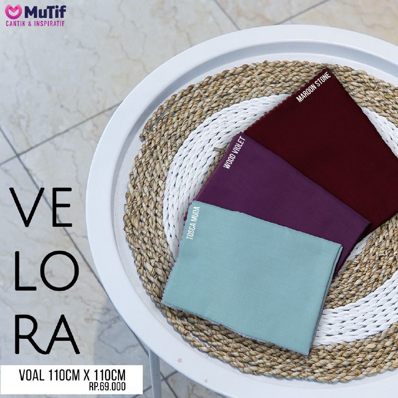 MUTIF HIJAB VELORA SEGI EMPAT 110 X 110 Dan 140 X 140