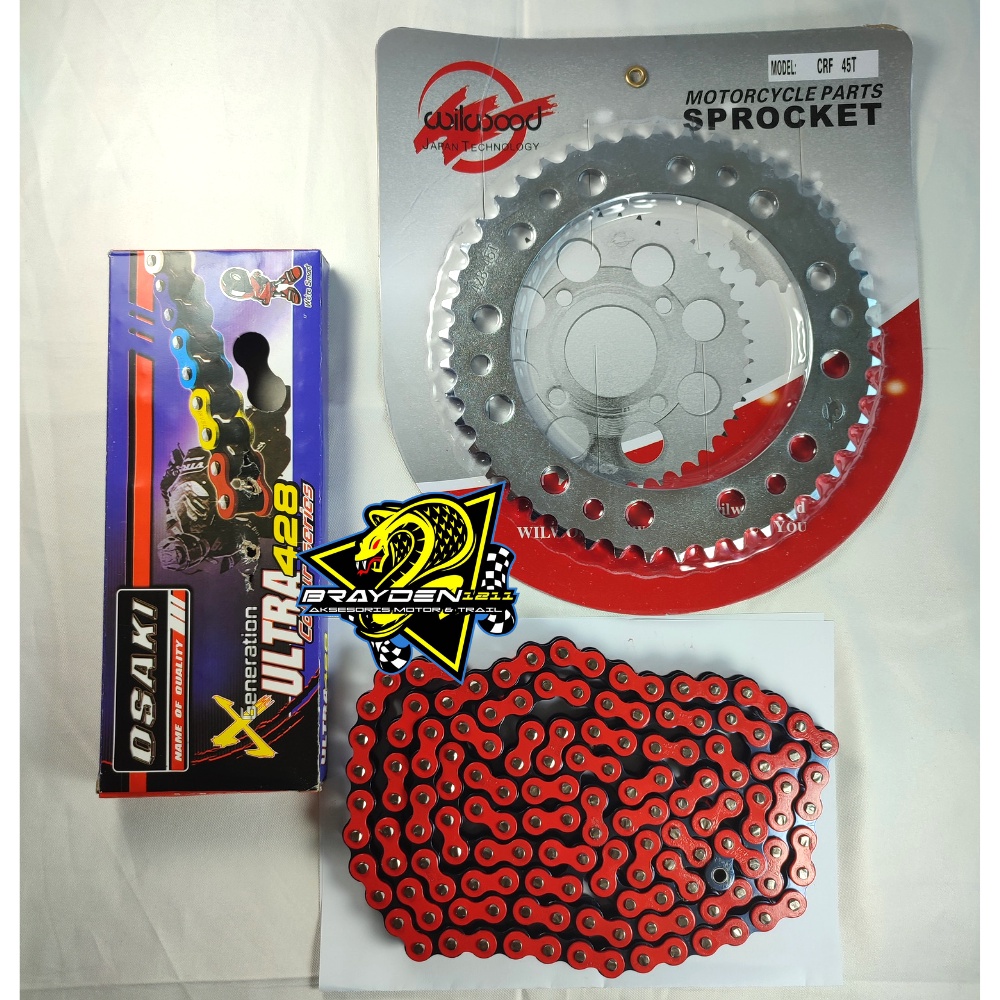 GEAR SET CRF KLX/GEAR BELAKANG CRF KLX/GEAR SSS KLX CRF/GEAR KLX CRF SSS/GEAR CRF KLX WILWOOD