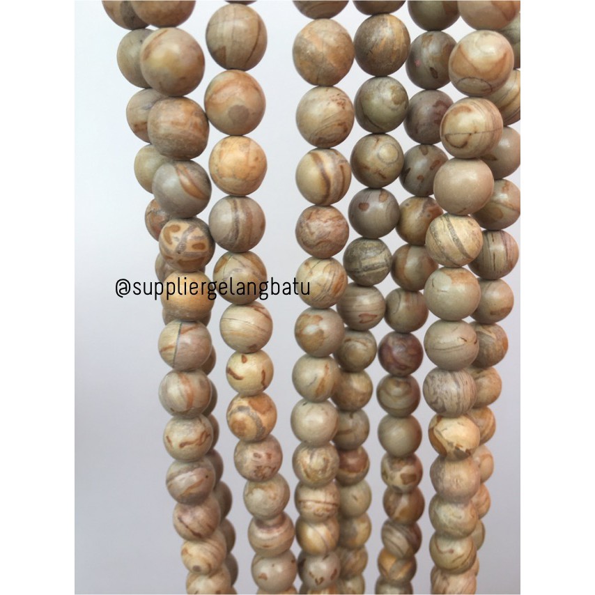 bahan yellow jasper kuning 10mm kaokah natural renceng asli batu alam aksesoris fashion pria wanita