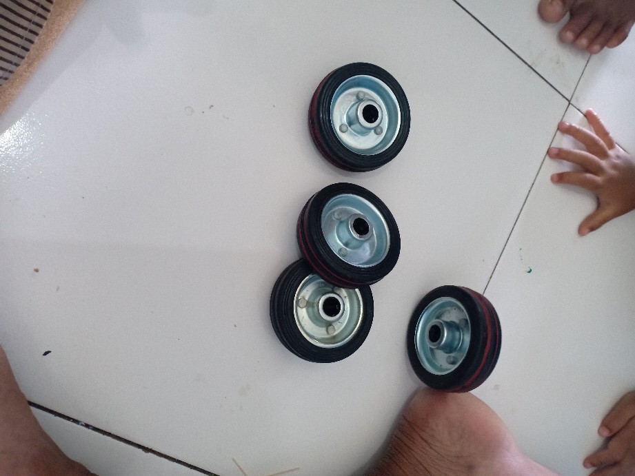 Roda Troli 3 Wheel Only Roda Karet Etalase Gerobak Trolley