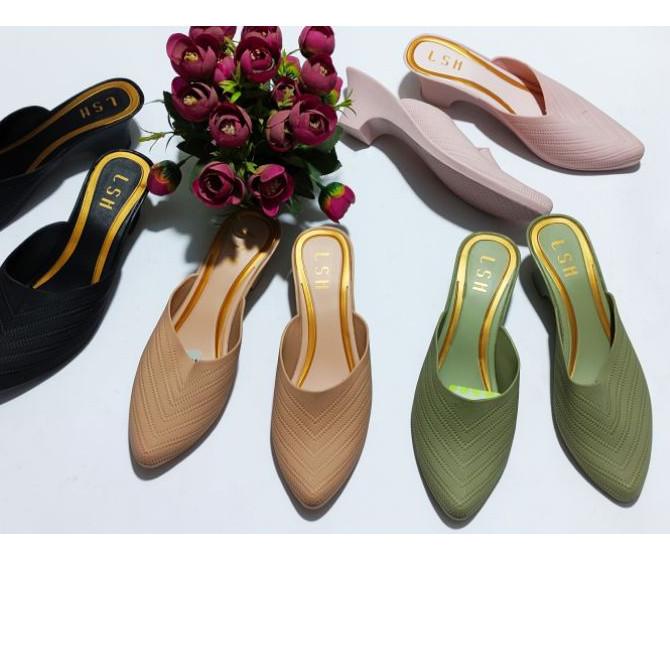 ➴ LSH L10 Sandal Selop Wanita Jelly Slip On Terbaru 36-40 ➨