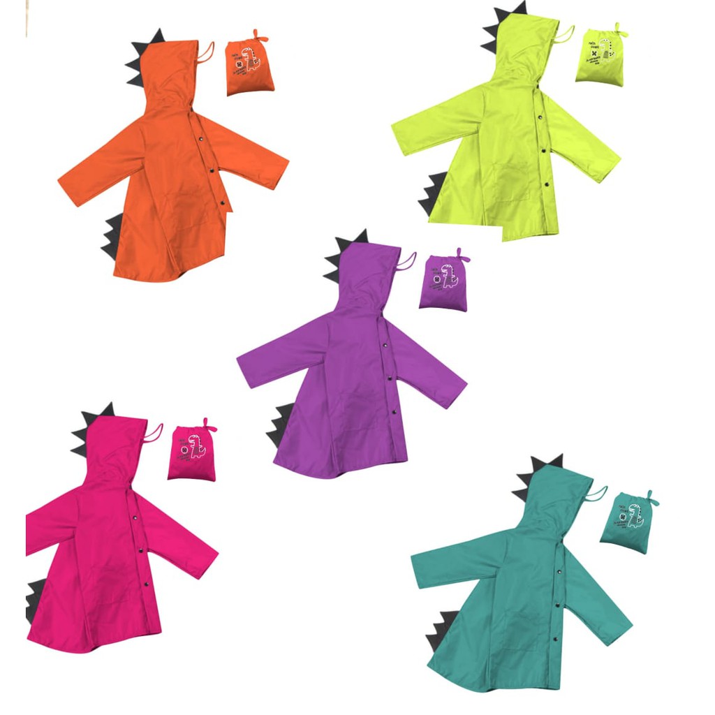 Jas Hujan Anak -Mantel anak-Kids Raincoat Dino - 1-7thn