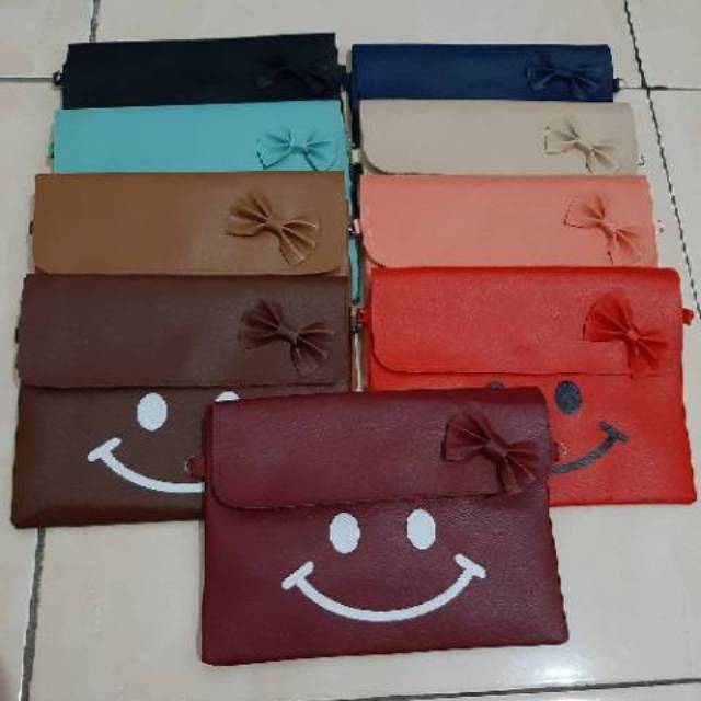 Tas selempang tas anak lucu tali panjang gambar smile