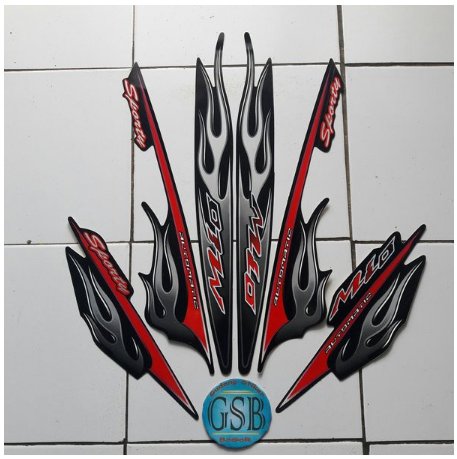 stiker striping motor yamaha mio sporty 2005 hitam
