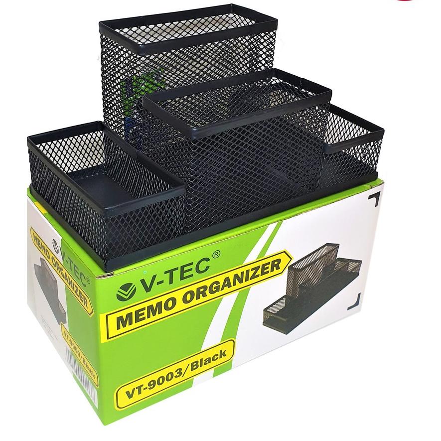 

Import Terbaik Desk/Stationery/Tempat ATK Organizer/Holder/Stand 4 Sekat V-TEC HITAM 9003