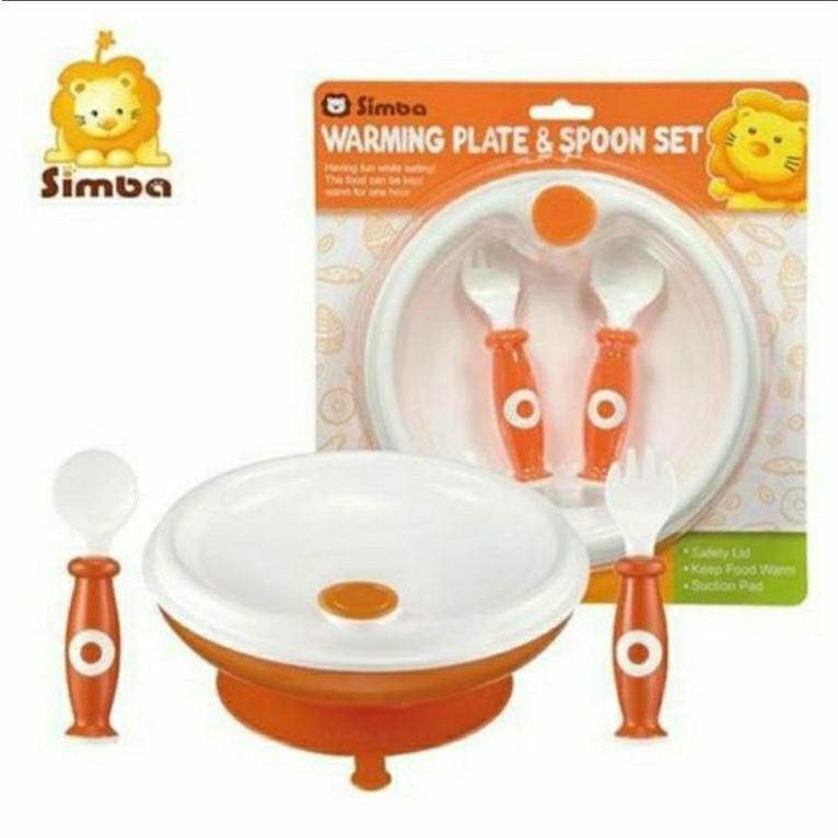 Mangkok Bayi Simba Ekslusive Warming Plate and Spoon Set