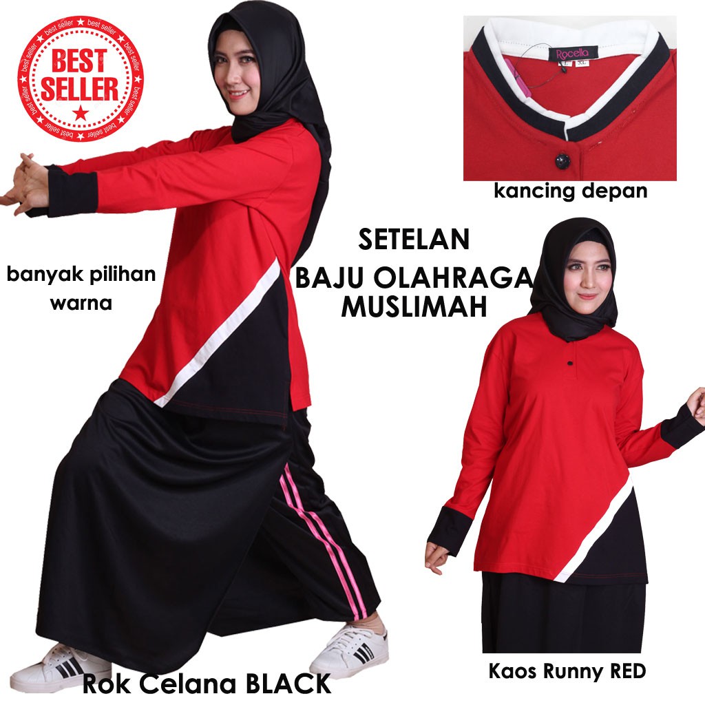 Setelan Seragam Baju Olahraga Muslimah Best Seller Pakaian Training Rok Baju Olahraga Syar I Shopee Indonesia