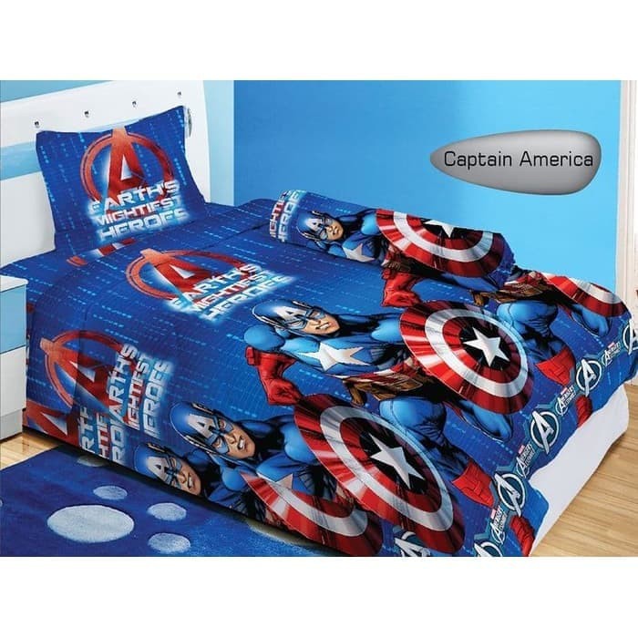 Sprei Lady Rose sorong 120 x 200 Captain America Avenger 2 in 1