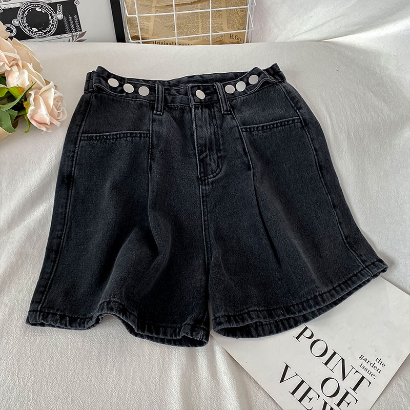 Korean Loose Highwaist Celana Jeans Pendek Wanita Fashionable (realpict)