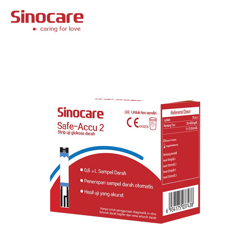 50 Strip Gula Darah Sinocare Safe Accu 2