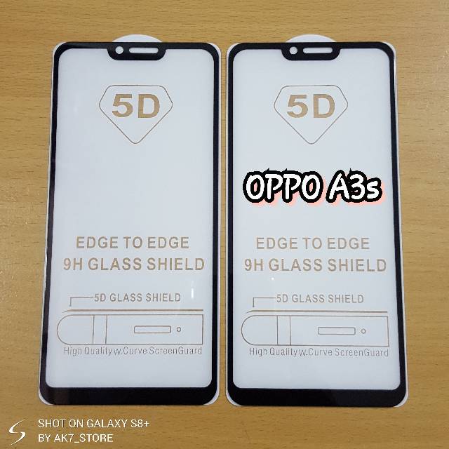 TEMPERED GLASS 5D FULL COVER OPPO A12 - A7 - A5S - A3S - A37 - F11 Pro - F9 - F7 - FIS  F1 Plus  F3