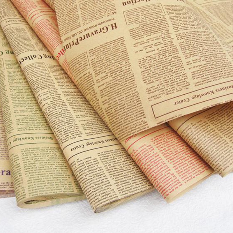 Vintage Double Sided Kraft Paper Wrapping Paper Kantong Hadiah Natal