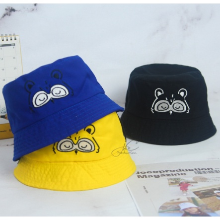 JUNE COLLECTIONS Topi Bucket Fashion Hat Anak Motif Rubah Bucket Tali Double Bordir#TP08