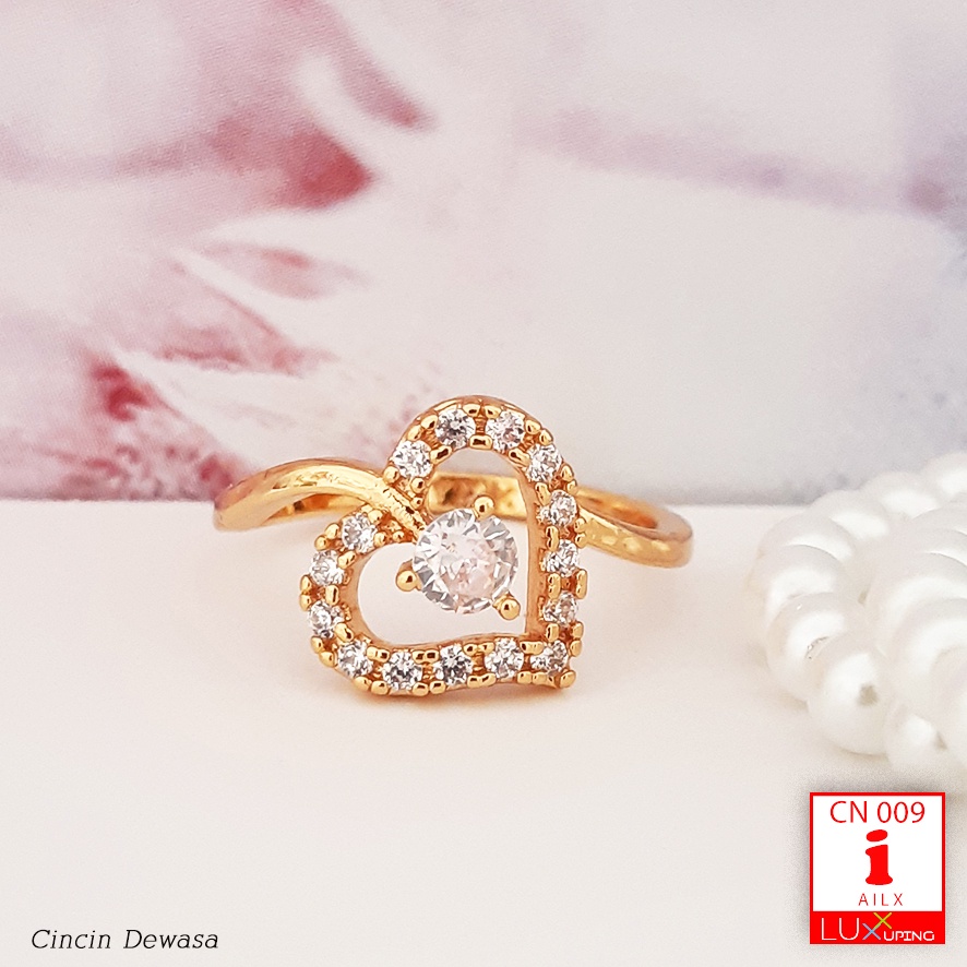 CN 009 Cincin Soliter Variasi Murah Perhiasan Imitasi Lapis Emas Cincin Xuping Murah Luxx Xuping