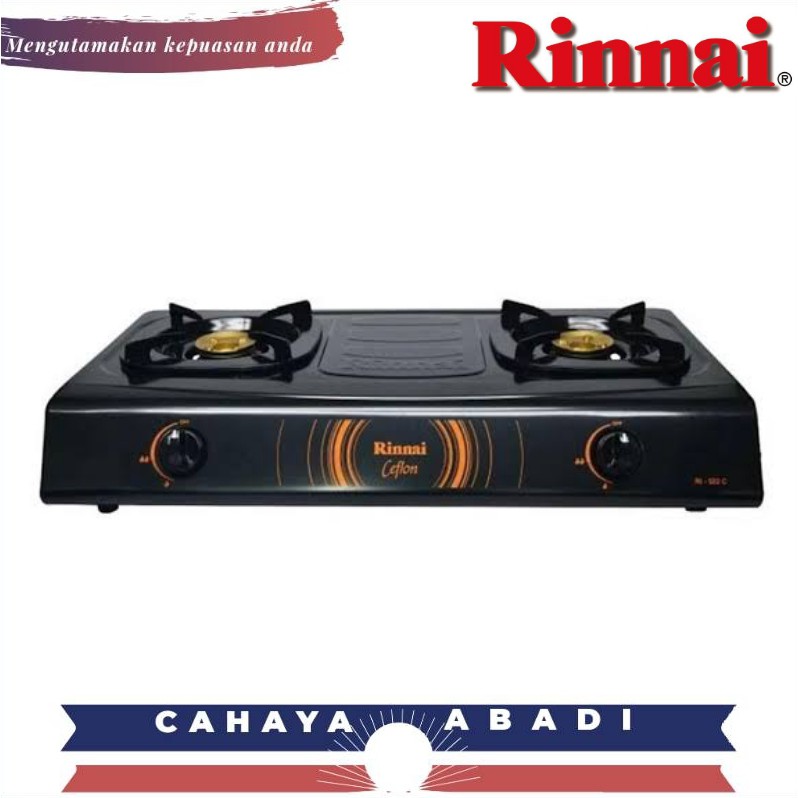 (HARGA SPESIAL) KOMPOR GAS RINNAI RI 522C / RI522C / RI 522 C [2 TUNGKU] (GARANSI RESMI) 100% ORI