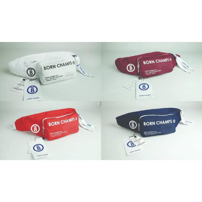 NEGO WAISTBAGCOWOK ORI~ TAS SLEMPANG KOREA BORN CHAMPS - HITAM ( WAIST BAG - SLING BAG) PROMO