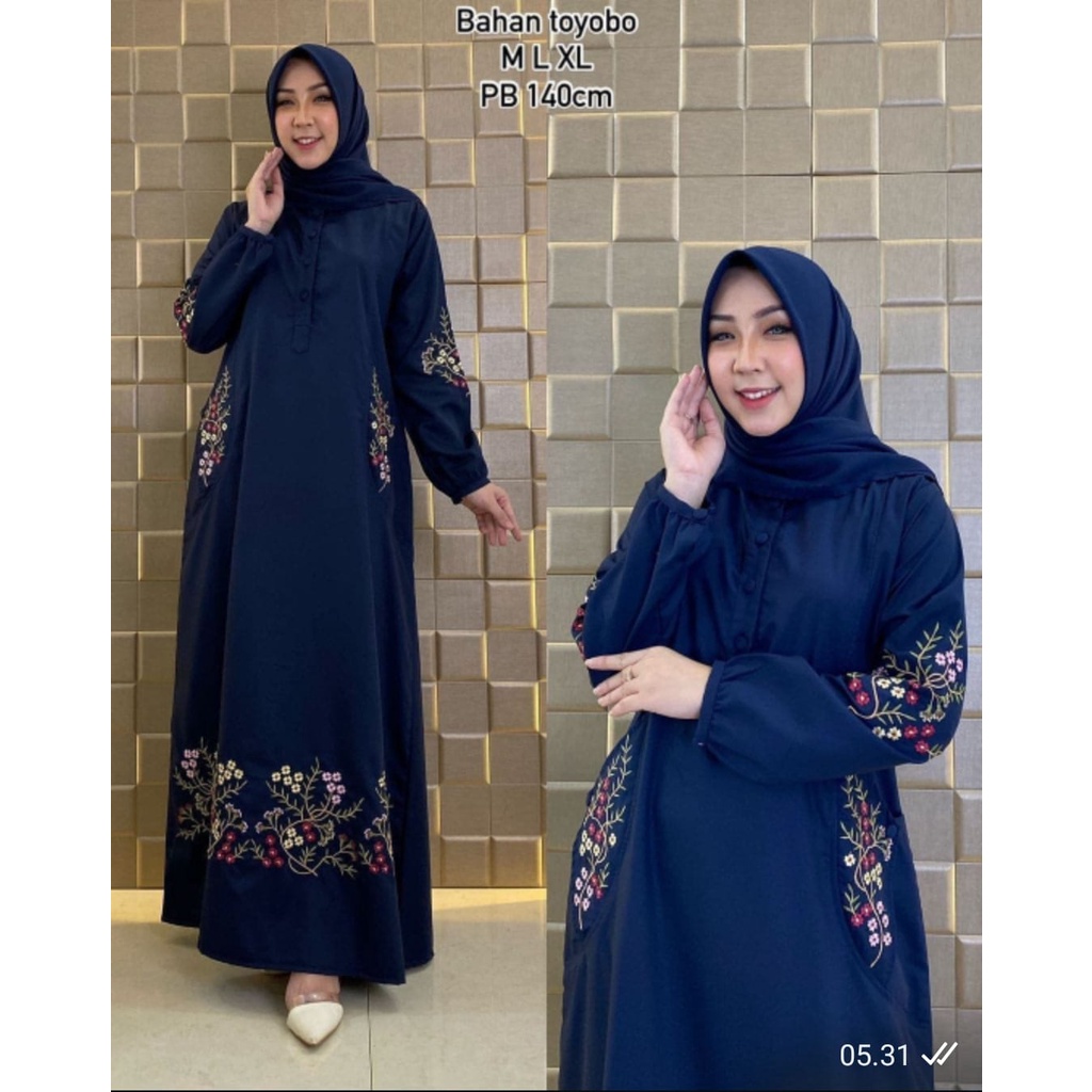 WILI MUSLIM / GAMIS YASIRA TOYOBO FULL BORDIR PREMIUM TERBARU 2022 / BAHAN KATUN MADINA TOYOBO / GAM