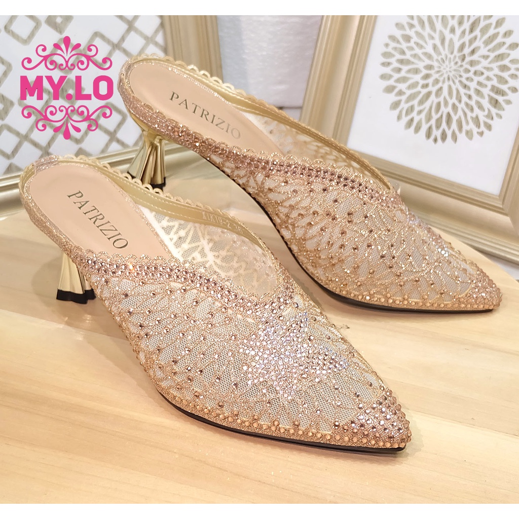 SANDAL PESTA WANITA SELOP PENGANTIN SENDAL NIKAH HEELS KEBAYA WEDDING MPORT