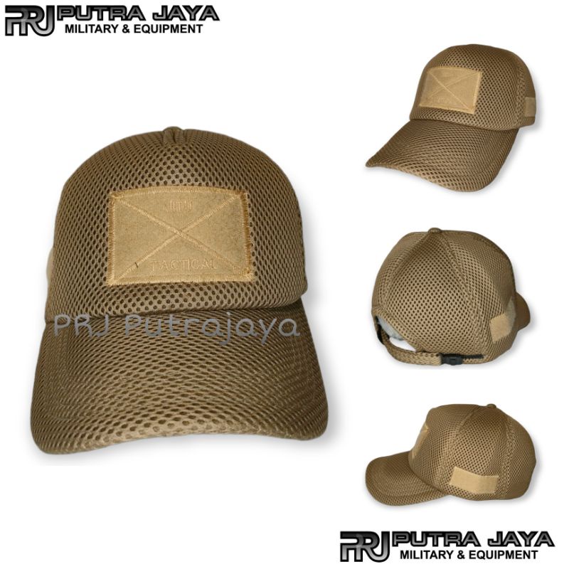 COD ( BAYAR DI TEMPAT) TOPI TAKTIKAL JARING CREAM TOPI JALA VELCRO TOPI SATPOL PP
