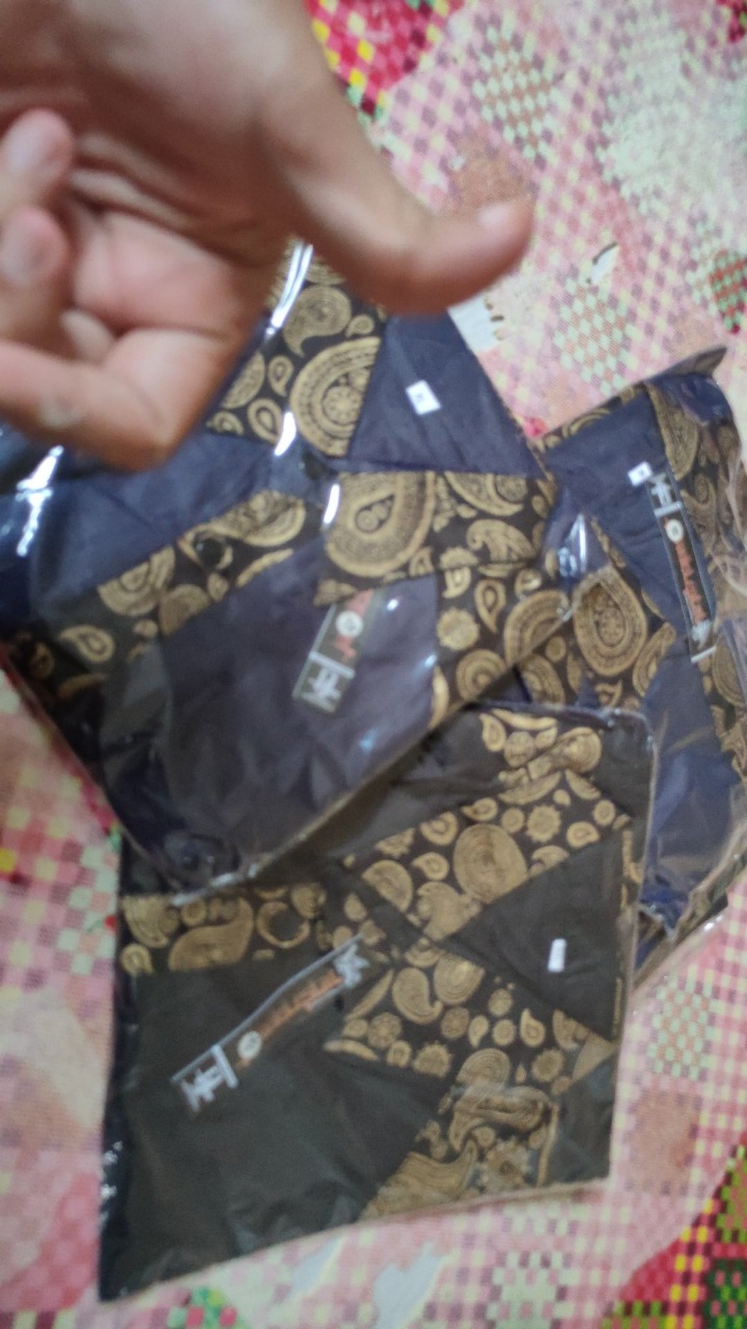 Kemeja Hem Pria Kombinasi Batik Pekalongan Black Drop