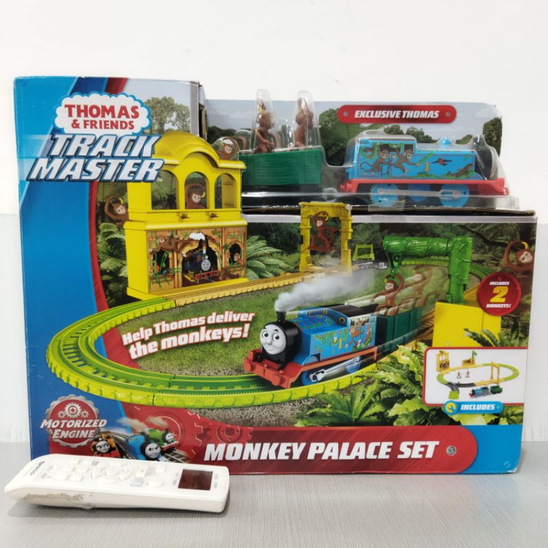 ori original fisher peice thomas and n &amp; friends friend monkey palace set monkey monyet kera track railway train playset set toy toys hadiah kado ultah mainan anak diecast die cast motorized engine master