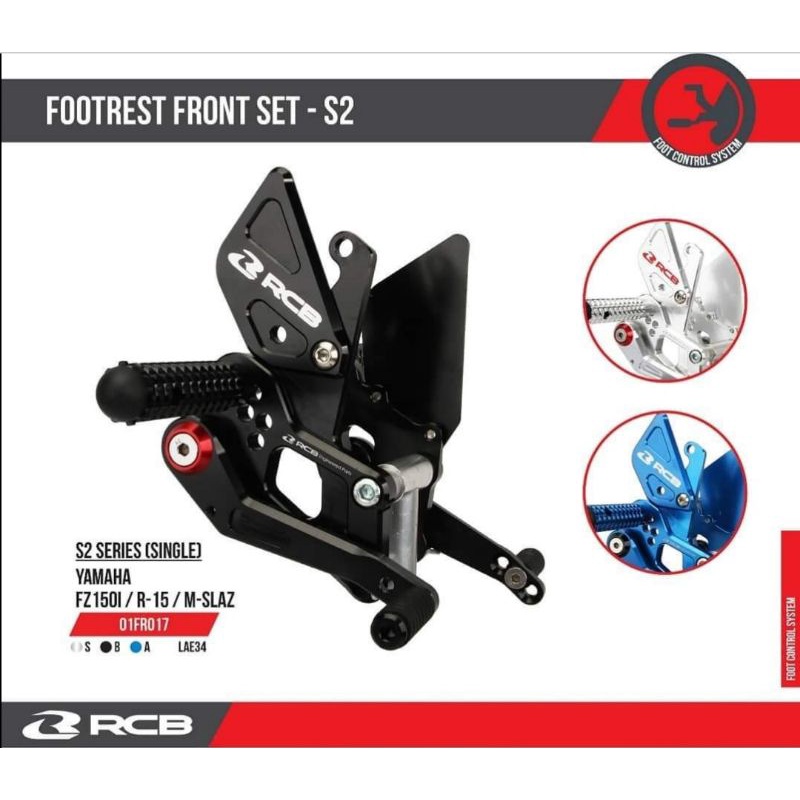 RCB Footrest Footstep Underbone PnP R15V3 V2 MT-15 Original Silver