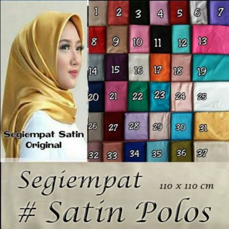 Kerudung Segi Empat Satin Premium