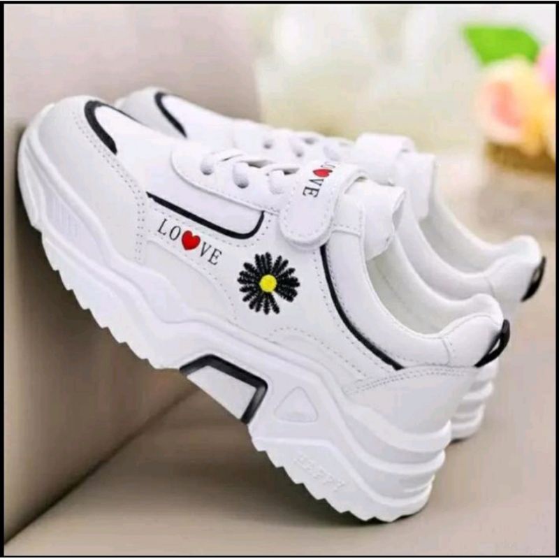 TmO - 8.8 Sale Sepatu wanita fashion sneakers JintuFlowers/sepatu sneakers tali dan repet trendy termurah bisa cod kekinian/sepatu wanita jalan santai trendy/sepatu wanita sneakers santai jalan trendy