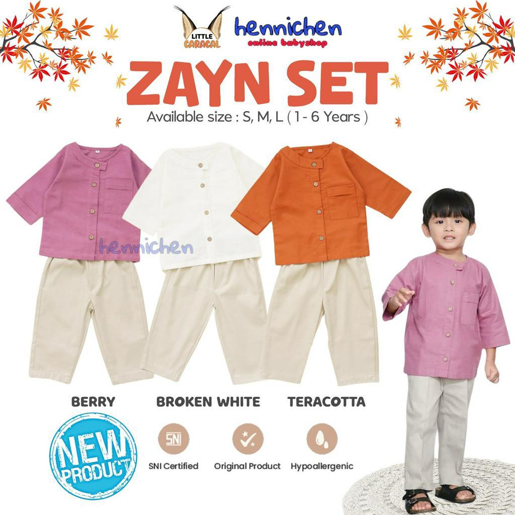 LITTLE CARACAL ZAYN BOY SETELAN BAJU ANAK LAKI-LAKI SETELAN BAJU KOKO CELANA PANJANG ANAK 1-6 TAHUN