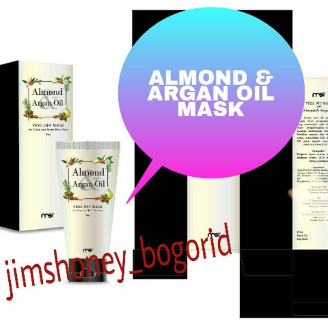 PeeL off Mask/ALmond&Argan OiL/Masker kesehatan kulit wajah MSI