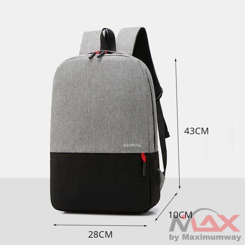 KenPiTe Tas Kerja Kuliah Kantor Sekolah Tas Ransel Laptop Backpack dengan USB Charger Port