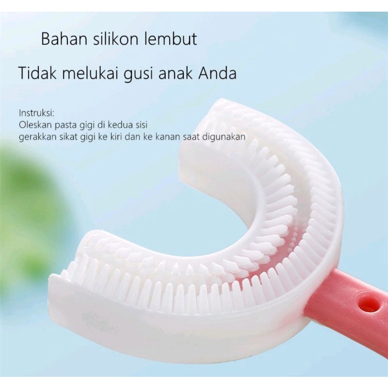 Sikat Gigi Anak Bentuk U Bahan Silicon / Training Toothbrush / Tooth Brush Baby