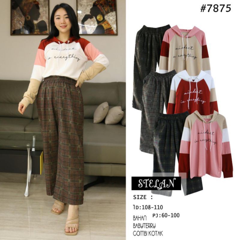 ZAPA 7875 SET CELANA KULOT HOODIE MINDSET